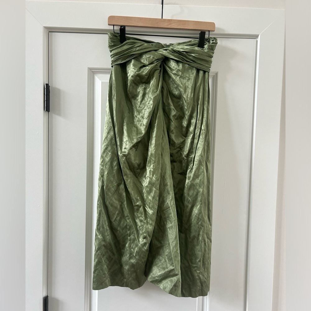Vince Metallic Twist Front Cotton Blend Skirt Women’s 4 - Picture 3 of 9